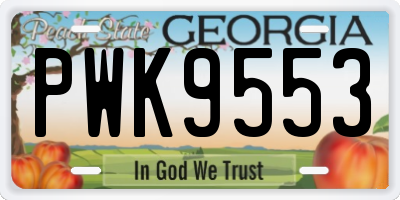 GA license plate PWK9553