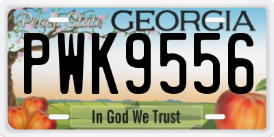 GA license plate PWK9556