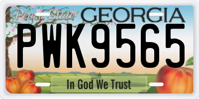 GA license plate PWK9565