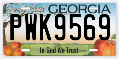 GA license plate PWK9569