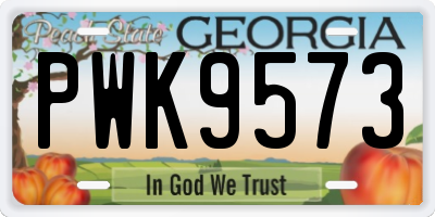 GA license plate PWK9573