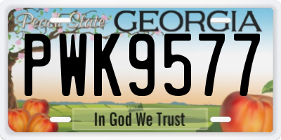 GA license plate PWK9577
