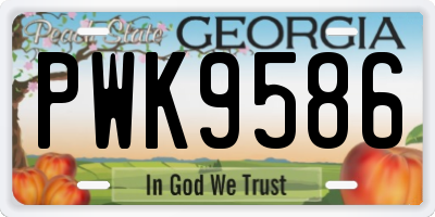 GA license plate PWK9586