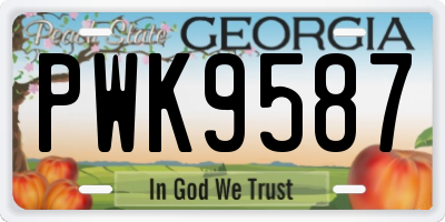 GA license plate PWK9587