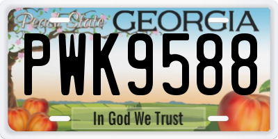 GA license plate PWK9588