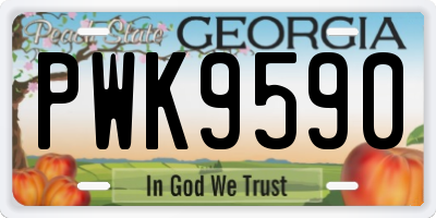 GA license plate PWK9590