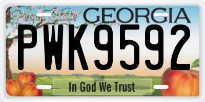 GA license plate PWK9592