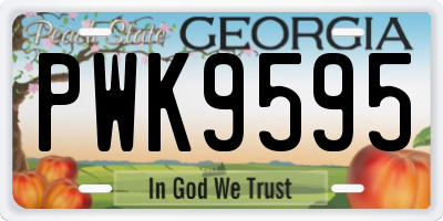 GA license plate PWK9595