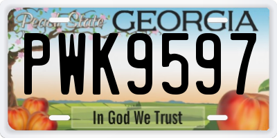 GA license plate PWK9597