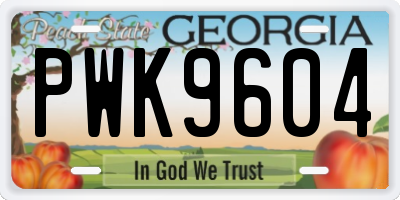 GA license plate PWK9604