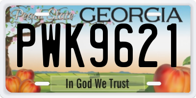 GA license plate PWK9621