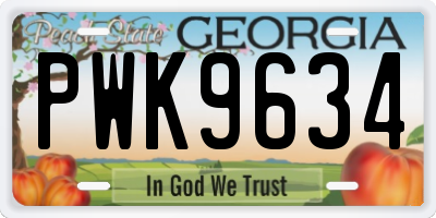 GA license plate PWK9634