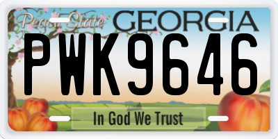 GA license plate PWK9646