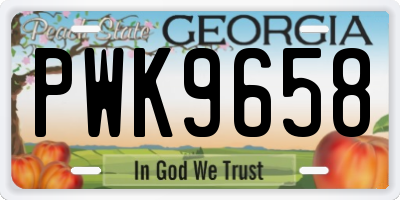 GA license plate PWK9658