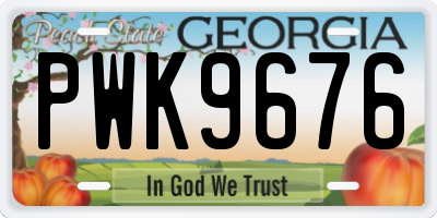GA license plate PWK9676