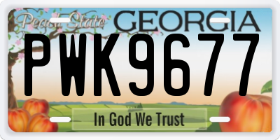 GA license plate PWK9677