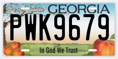 GA license plate PWK9679