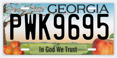 GA license plate PWK9695