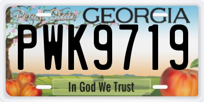 GA license plate PWK9719