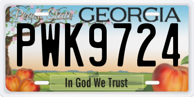 GA license plate PWK9724