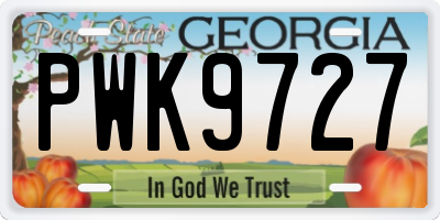 GA license plate PWK9727