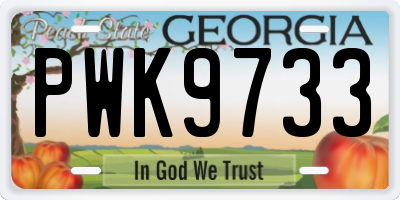GA license plate PWK9733