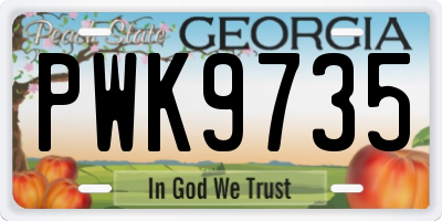 GA license plate PWK9735