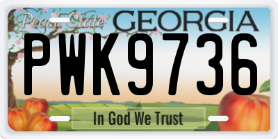 GA license plate PWK9736