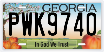 GA license plate PWK9740