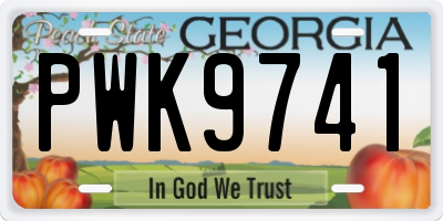 GA license plate PWK9741
