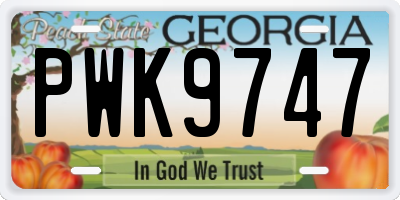 GA license plate PWK9747
