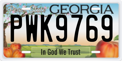 GA license plate PWK9769