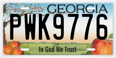 GA license plate PWK9776