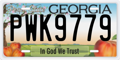 GA license plate PWK9779