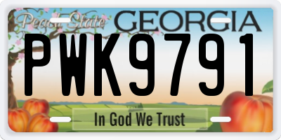 GA license plate PWK9791