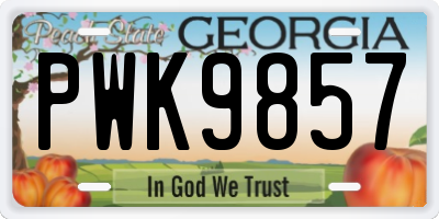 GA license plate PWK9857