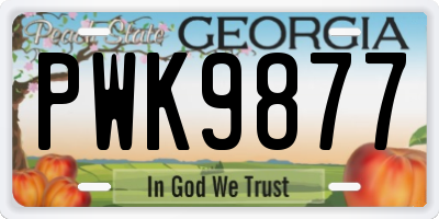 GA license plate PWK9877