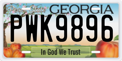 GA license plate PWK9896