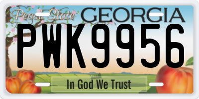 GA license plate PWK9956