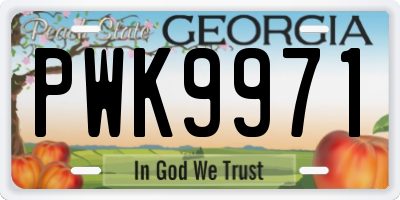 GA license plate PWK9971