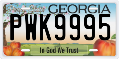 GA license plate PWK9995