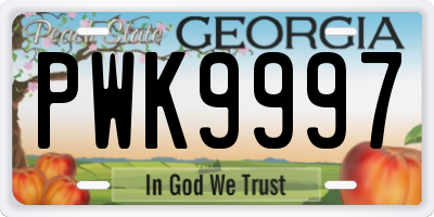GA license plate PWK9997