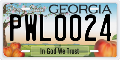 GA license plate PWL0024