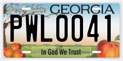 GA license plate PWL0041