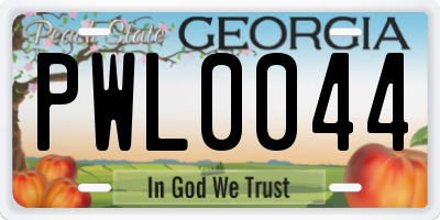 GA license plate PWL0044