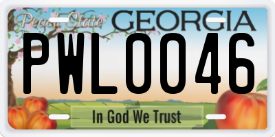GA license plate PWL0046