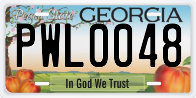 GA license plate PWL0048
