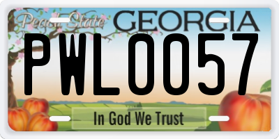 GA license plate PWL0057
