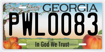 GA license plate PWL0083