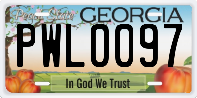 GA license plate PWL0097